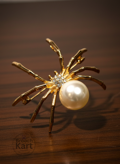 Golden Spider Brooch