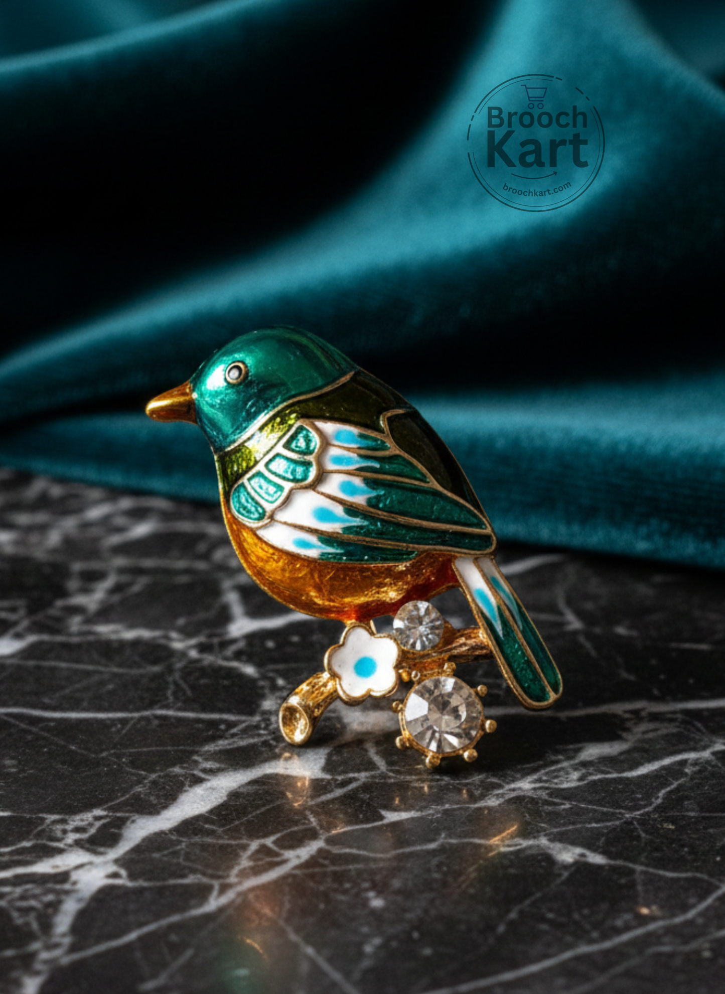Cute Green Bird Brooch