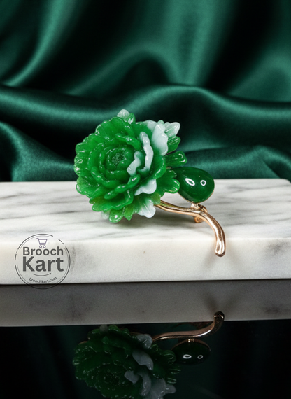 Jade Flower Brooch
