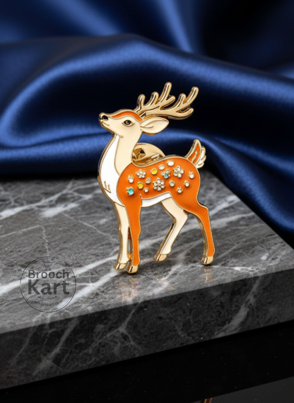 Cute Daisy Deer Brooch