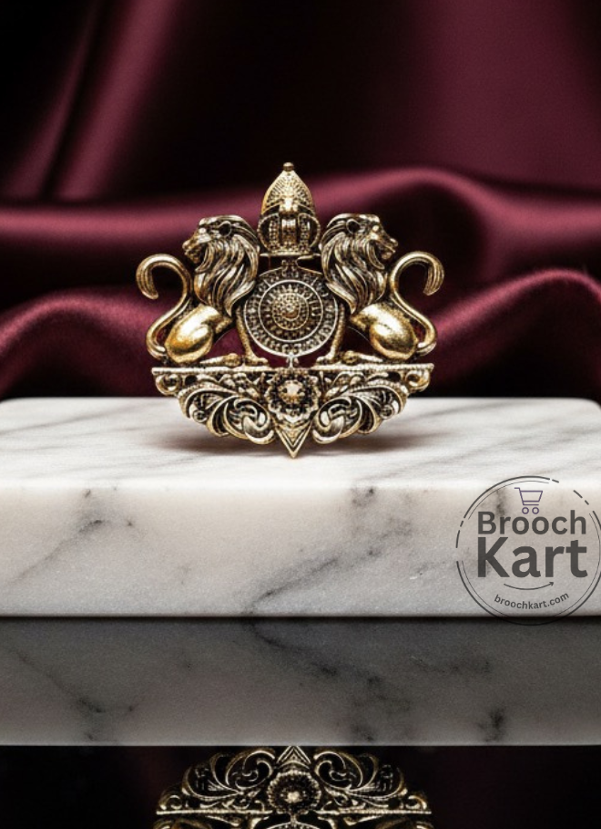Twin Lions Brooch