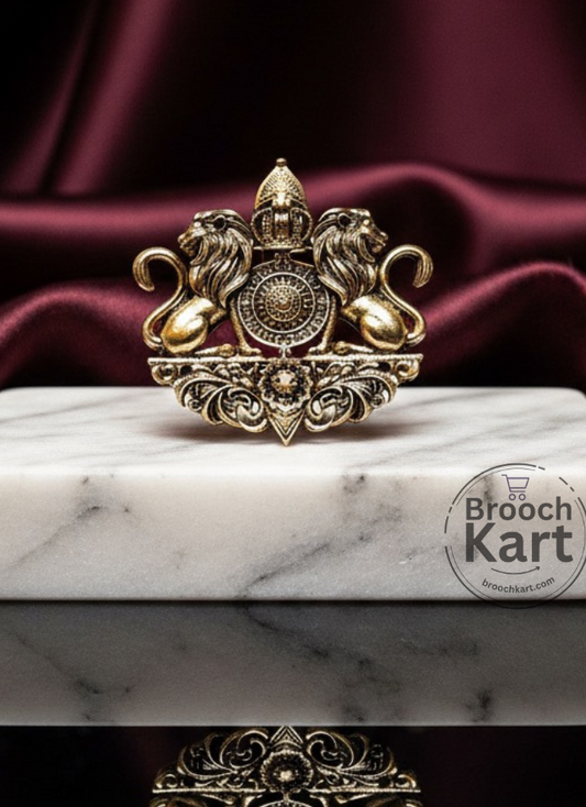 Twin Lions Brooch