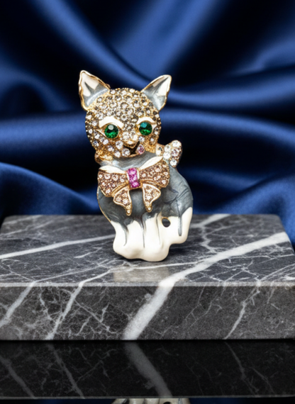 Bow Cat Brooch