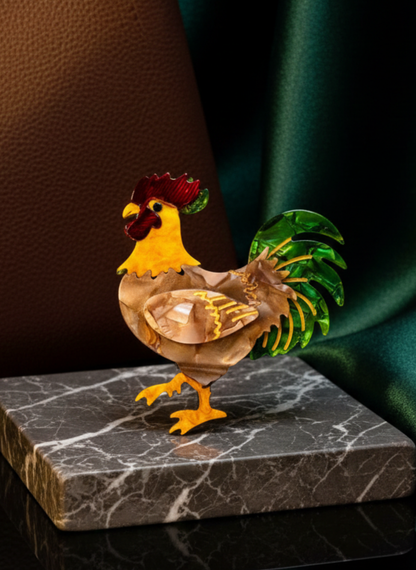 Rooster Brooch