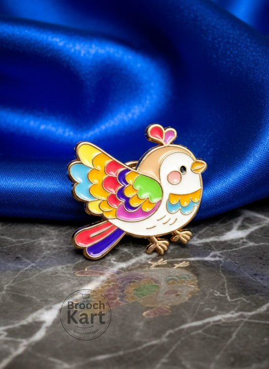 Multicolour Cute Bird Brooch