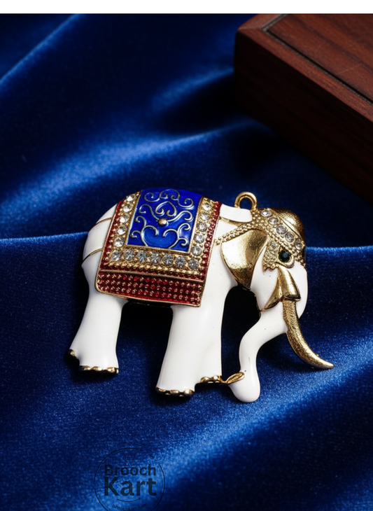 Royal White Elephant Brooch