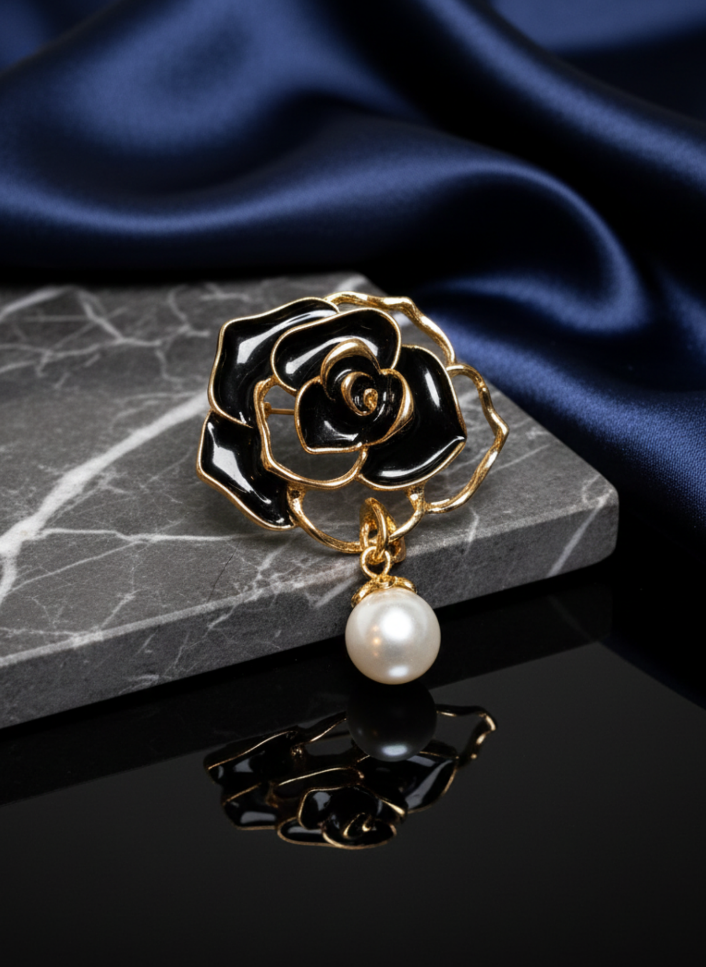 Pearl Rose Brooch