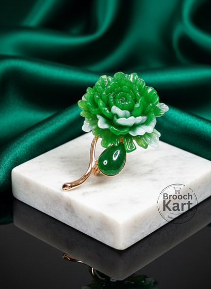 Jade Flower Brooch