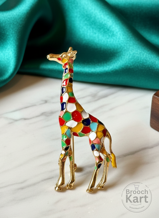 Vibrant Giraffe Brooch