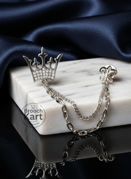 Crown Chain Lapel Pin  Brooch
