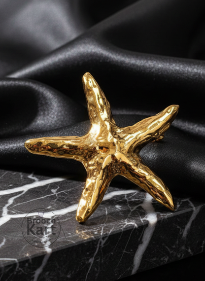 Golden Starfish Brooch