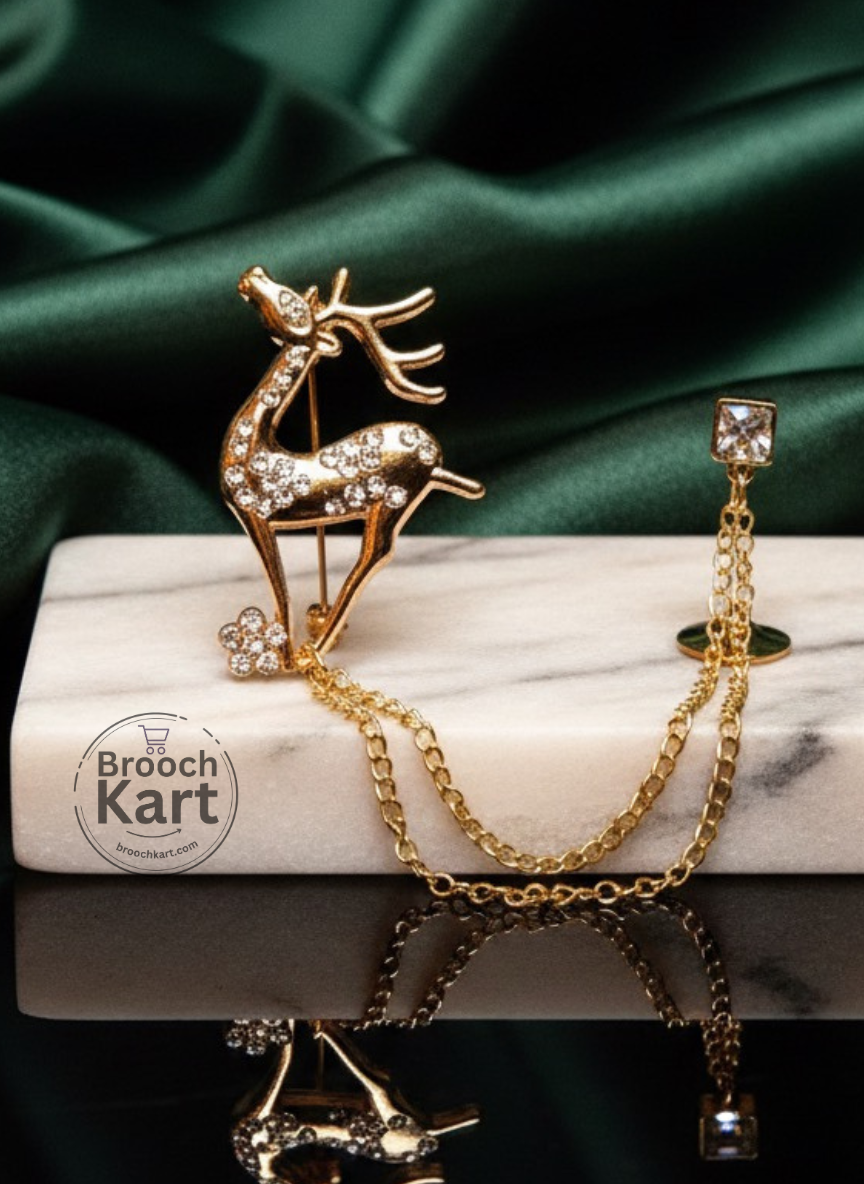 Deer Lapel Pin Chain Brooch