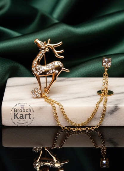 Deer Lapel Pin Chain Brooch