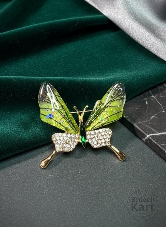 Green Butterfly Brooch