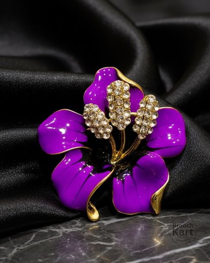 Purple Flower Brooch