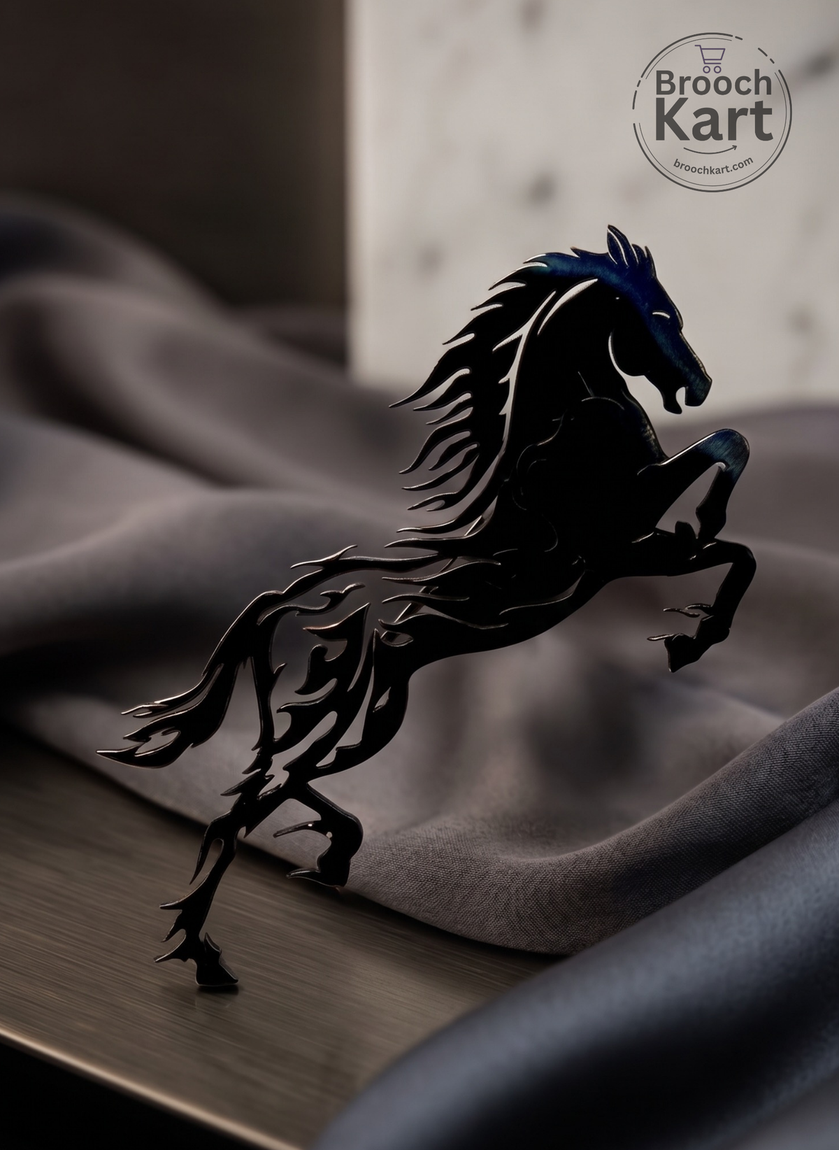 Regal Steel Horse Brooch