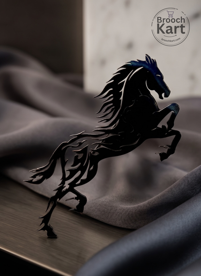 Regal Steel Horse Brooch