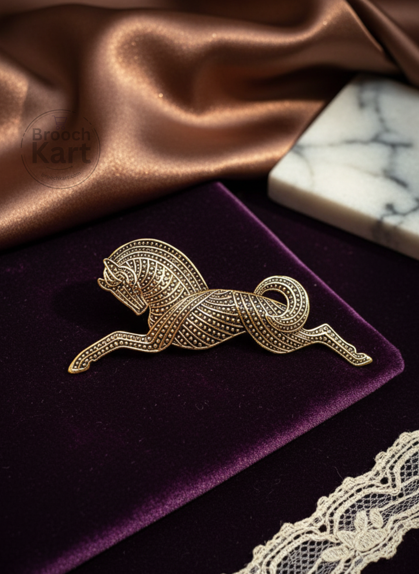 Leaping Horse Brooch