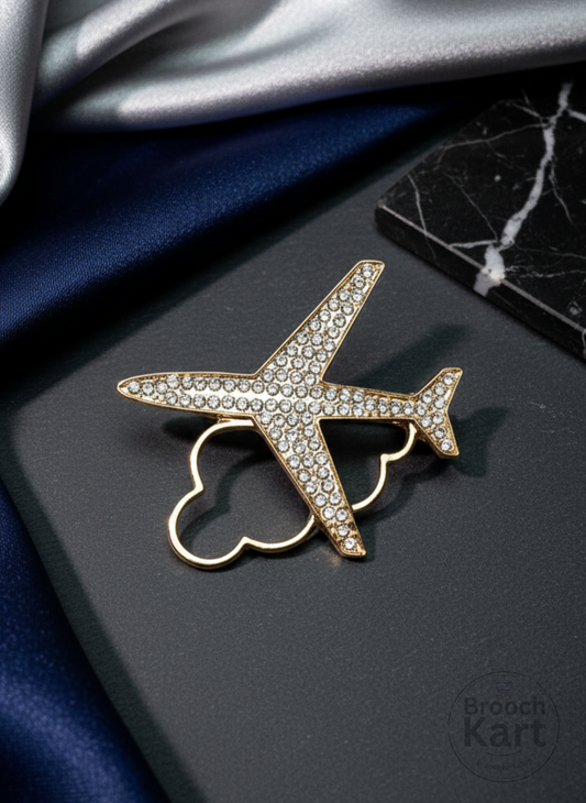 Aeroplane In A Cloud Brooch