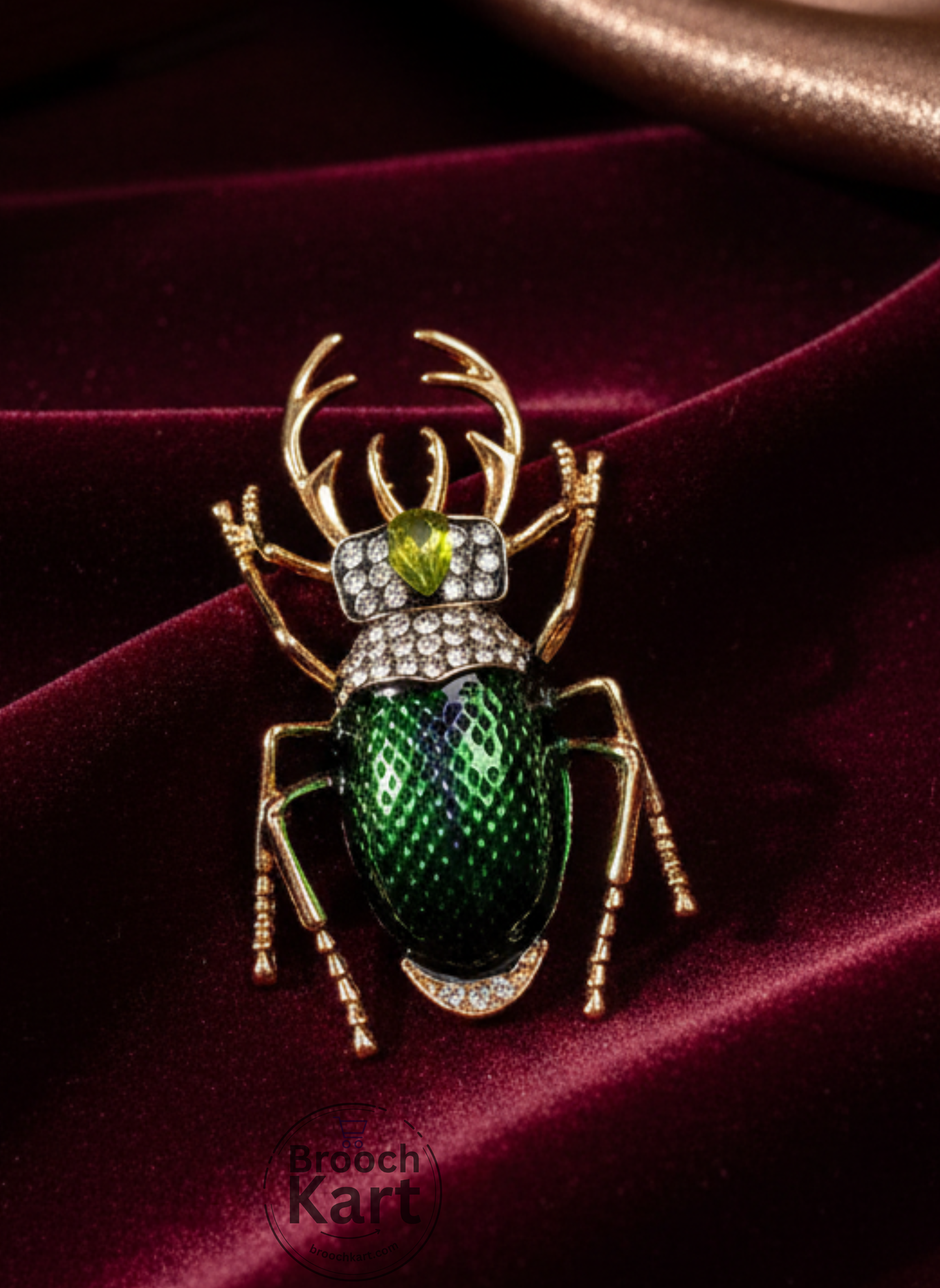 Green Beetle Brooch