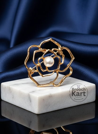Jali Pearl Flower Brooch
