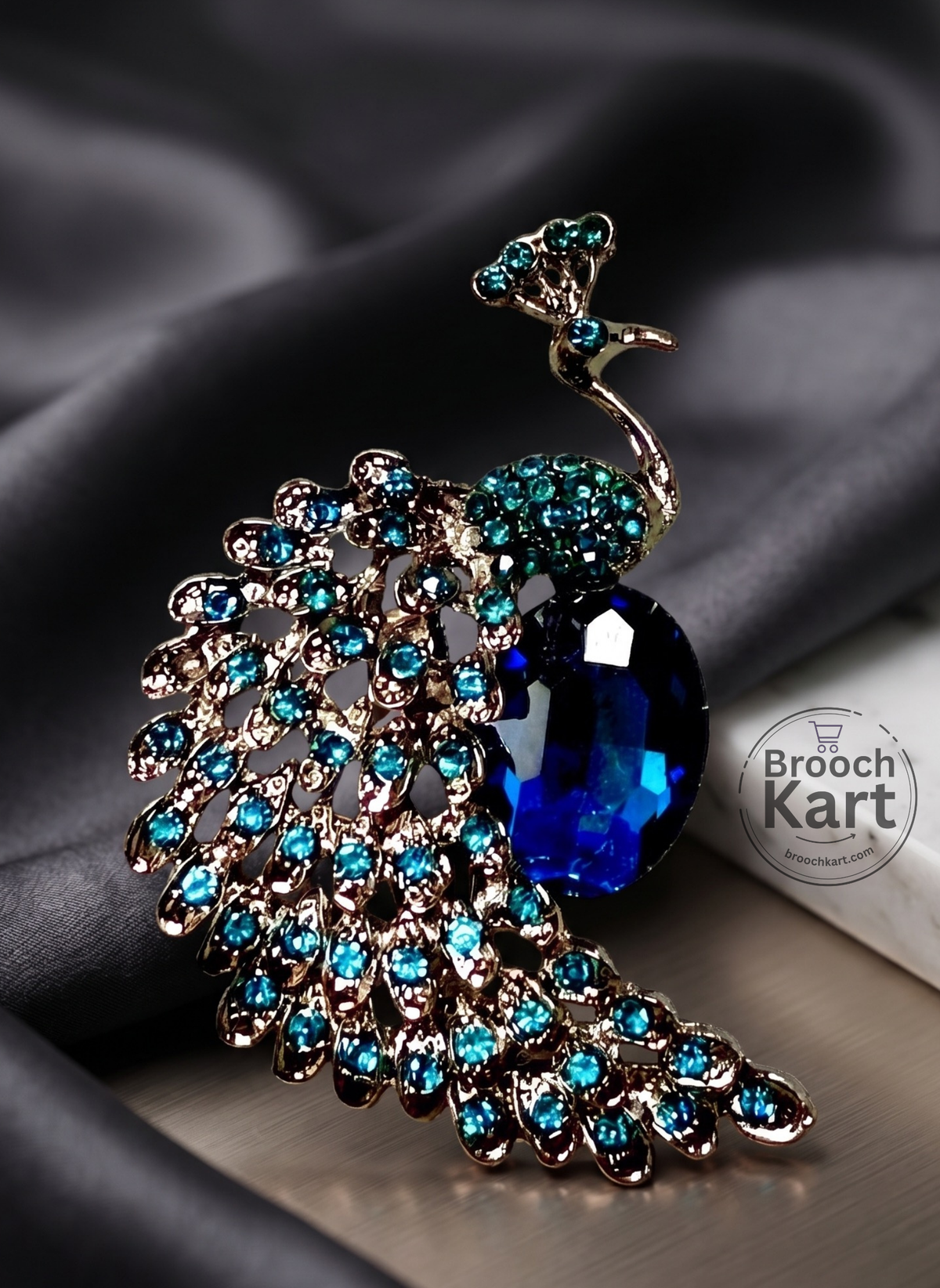 Splendid Peacock Brooch