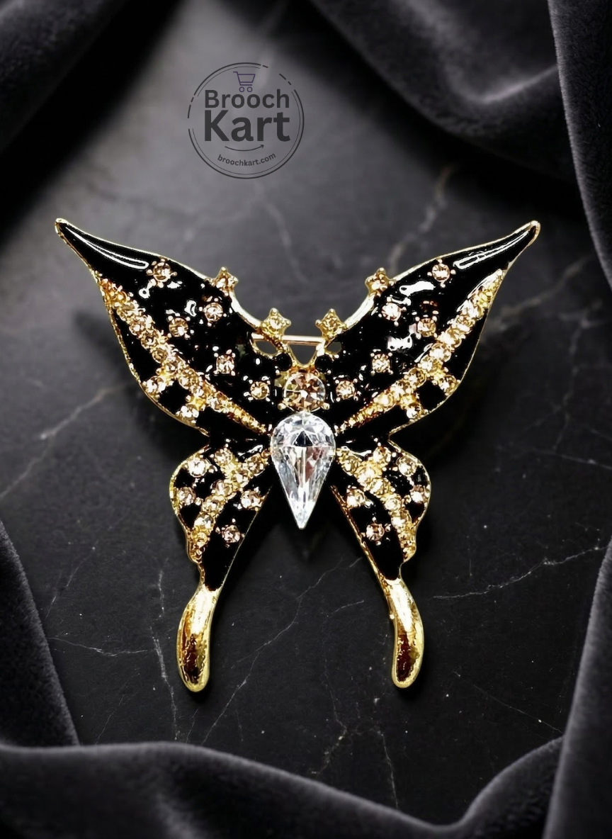 Black Awe Butterfly Brooch