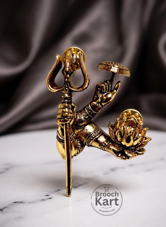 Trishul Lotus Shiva Brooch
