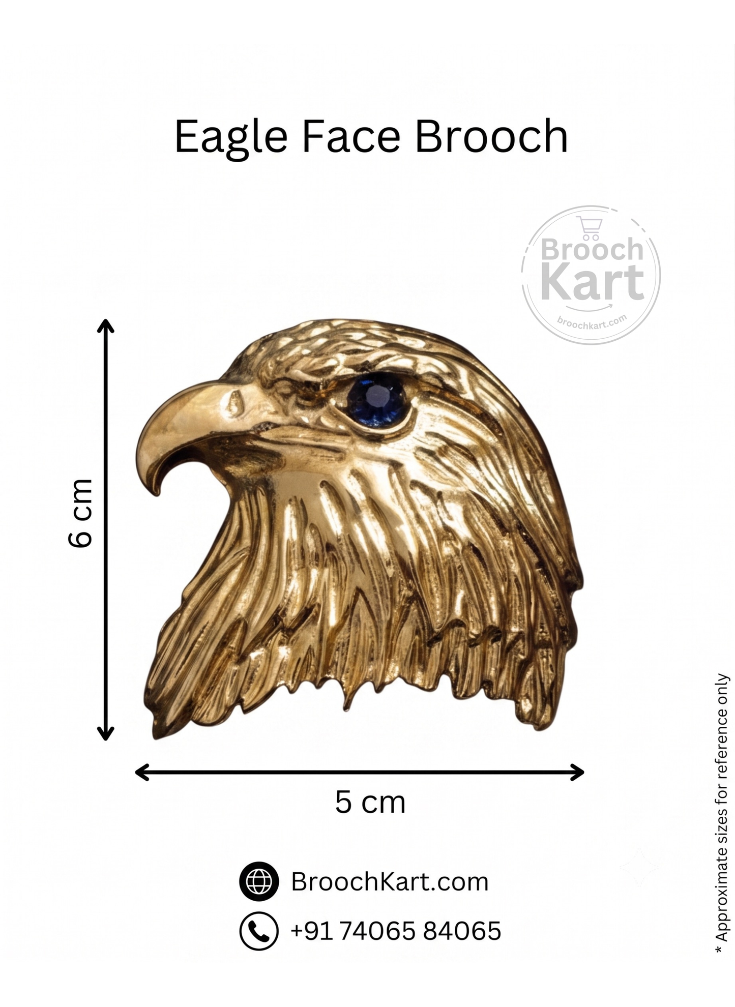 Eagle Face Brooch