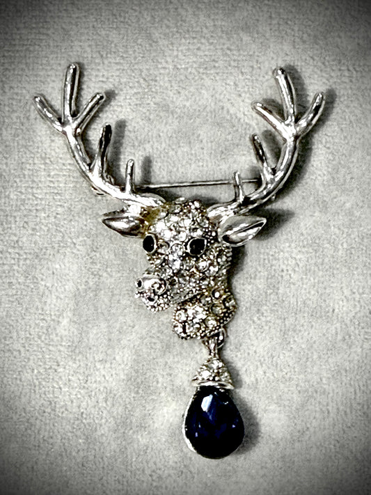 Silver Deer Brooch