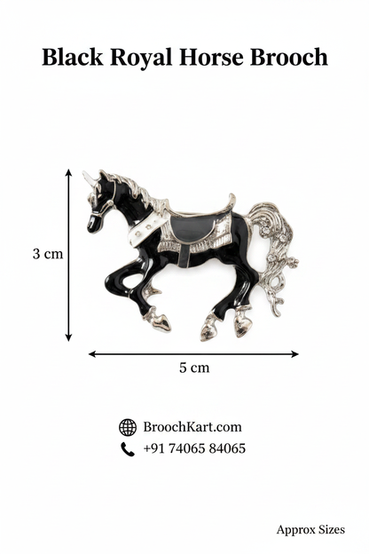 Black Royal Horse Brooch Product Graphic