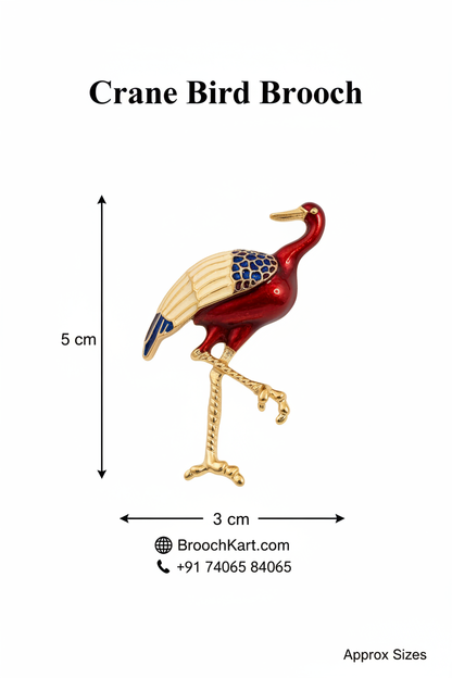 Crane Bird Brooch Product Graphic