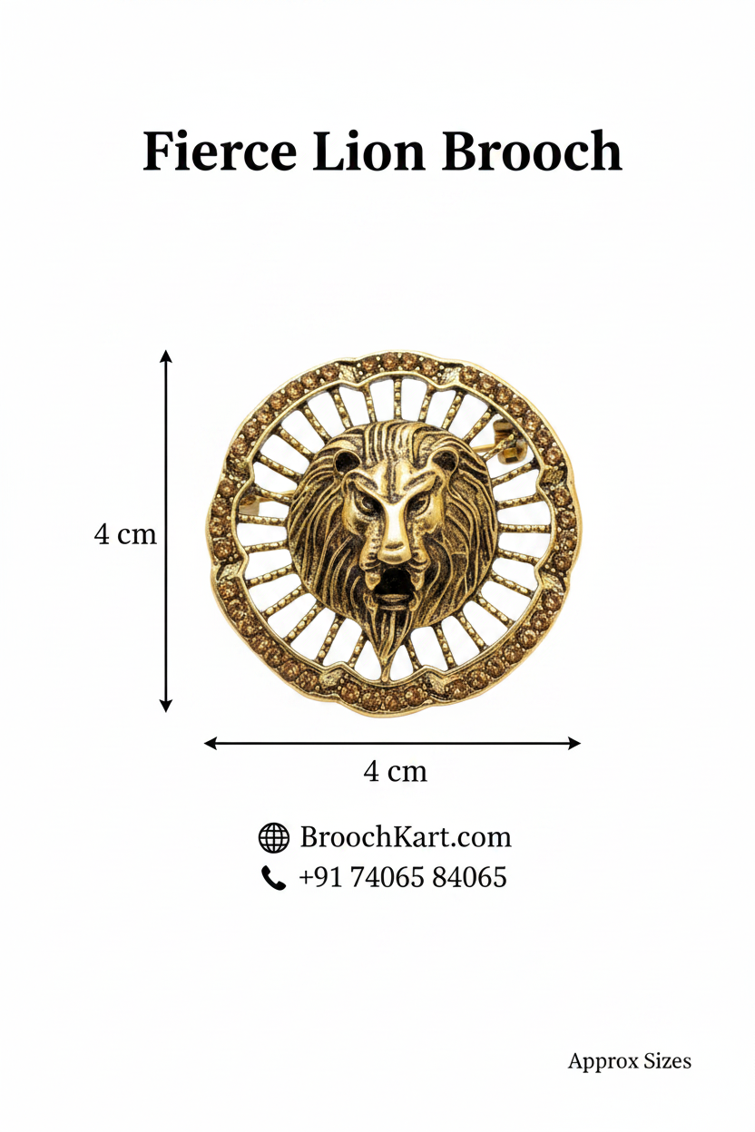 Fierce Lion Brooch Product Graphic