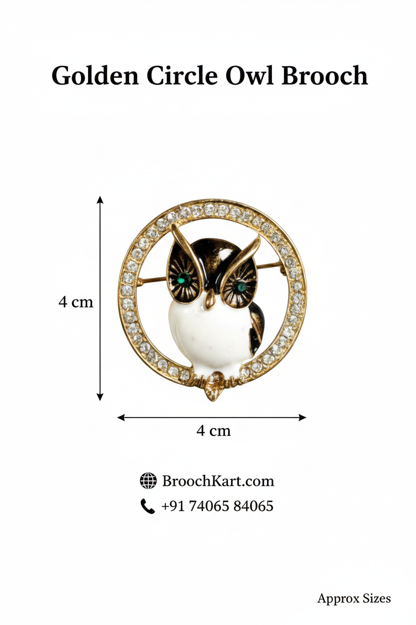 Golden Circle Owl Brooch Product Graphic