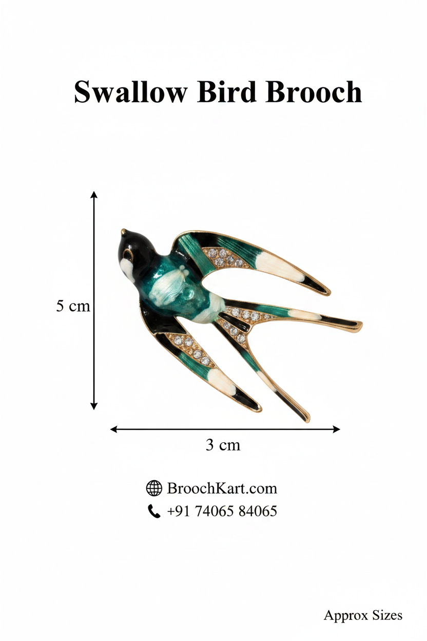 Swallow Bird Brooch Product Graphic